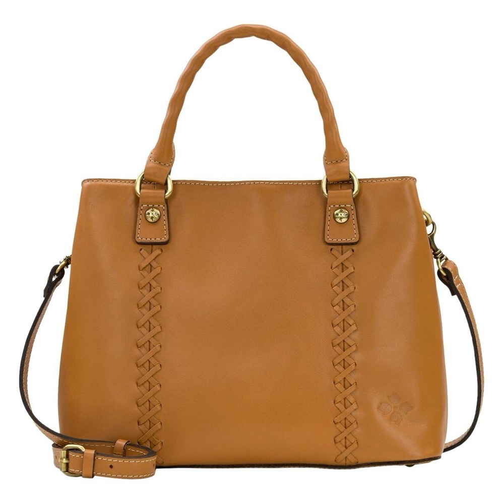 Patricia Nash Dorothy Hazelnut Leather Convertible Satchel Crossbody Handbag
